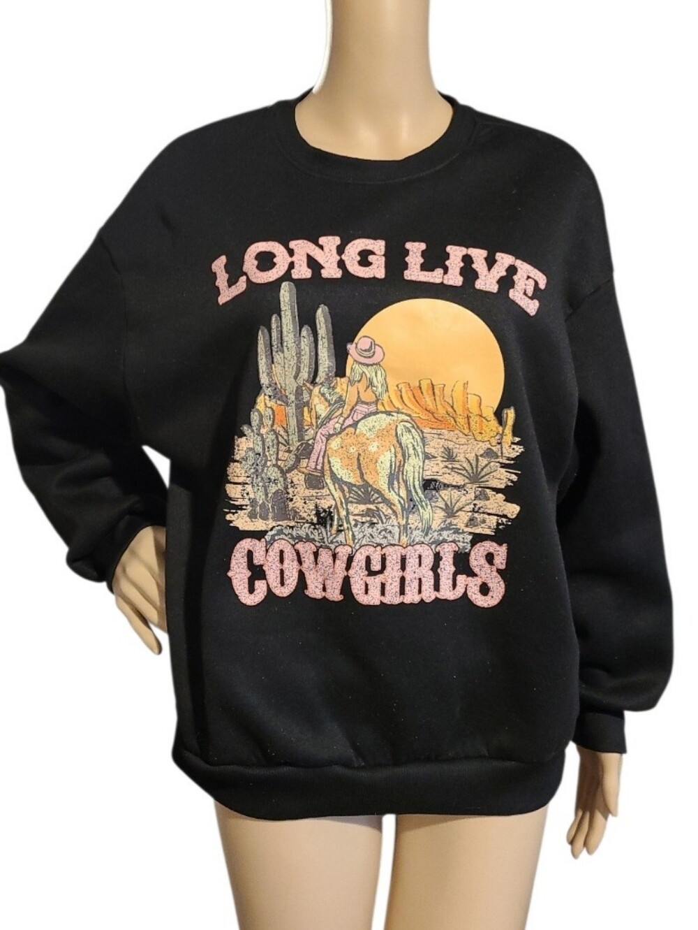 Shein LONG LIVE COWGIRLS Pullover Sweater